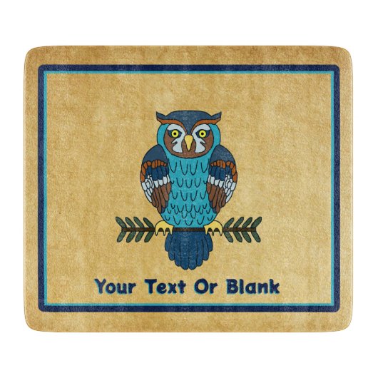 Nordic Folk Art Uil Snijplank (Voorkant)