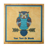 Nordic Folk Art Uil Tegeltje (Voorkant)