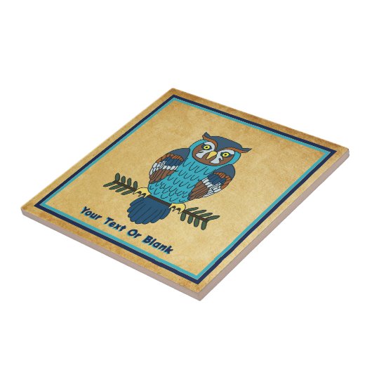 Nordic Folk Art Uil Tegeltje (Zijkant)