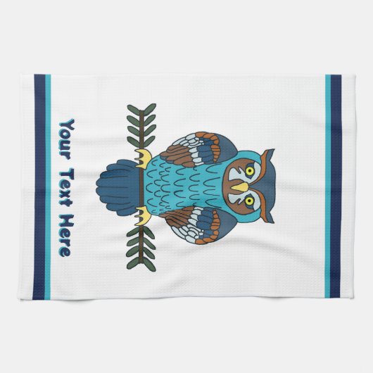 Nordic Folk Art Uil Theedoek (Horizontaal)