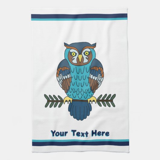 Nordic Folk Art Uil Theedoek (Verticaal)