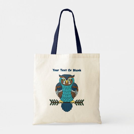 Nordic Folk Art Uil Tote Bag (Achterkant)