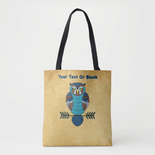 Nordic Folk Art Uil Tote Bag (Voorkant)