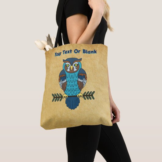 Nordic Folk Art Uil Tote Bag (Dichtbij)