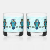 Nordic Folk Art Uil Whisky Glas (Voorkant)