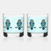 Nordic Folk Art Uil Whisky Glas (Links)