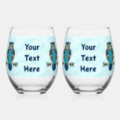 Nordic Folk Art Uil Wijnglas Zonder Voet (Achterkant)