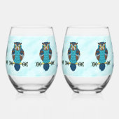 Nordic Folk Art Uil Wijnglas Zonder Voet (Links)