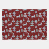 Nordic Folk Art Winter Scene Inpakpapier Vel (Voorkant 3)