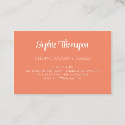 Nordic folk bloemen visitekaartje (Achterkant)