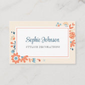 Nordic folk bloemen visitekaartje (Voorkant)