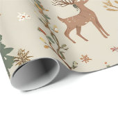 Nordic Folk Christmas Village Seamless Pattern Cadeaupapier (Rol Hoek)