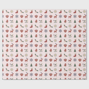 Nordic Folk Christmas Wrapping Paper Cadeaupapier