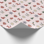 Nordic Folk Christmas Wrapping Paper Cadeaupapier (Hoek)