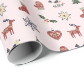 Nordic Folk Christmas Wrapping Paper Cadeaupapier (Rol Hoek)