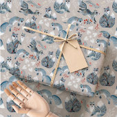 Nordic Folk Foxes | Scandinavian Winter Woodland Cadeaupapier