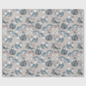 Nordic Folk Foxes | Scandinavian Winter Woodland Cadeaupapier (Vlak)
