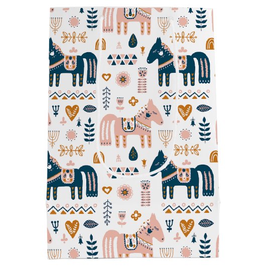 Nordic Folkart Horse Medium Cadeauzakje (Achterkant)