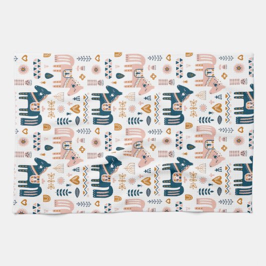 Nordic Folkart Horse Theedoek (Horizontaal)