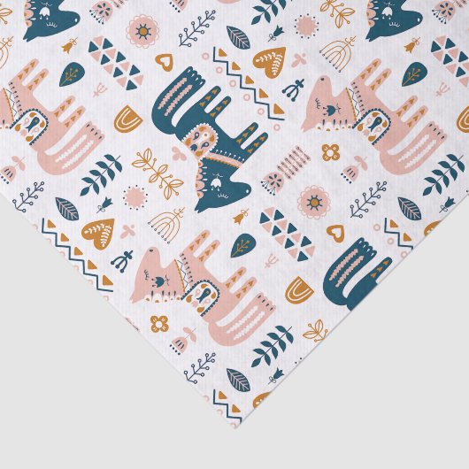 Nordic Folkart Horse Tissuepapier (Detail)