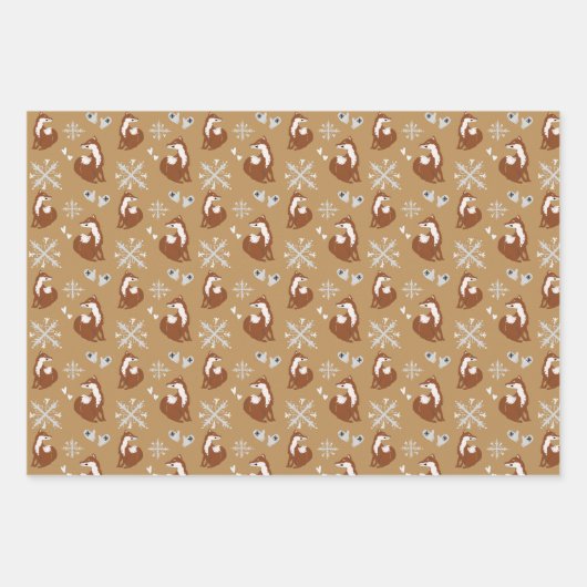 Nordic Fox vakantiepatroon verpakken papieren vell Inpakpapier Vel (Voorkant 3)