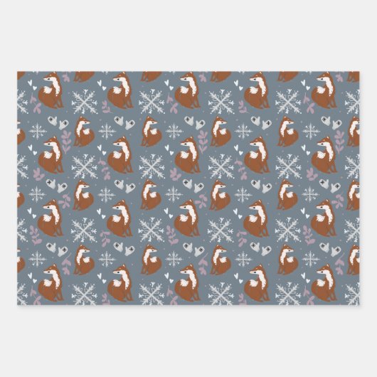 Nordic Fox vakantiepatroon verpakken papieren vell Inpakpapier Vel (Voorkant 2)