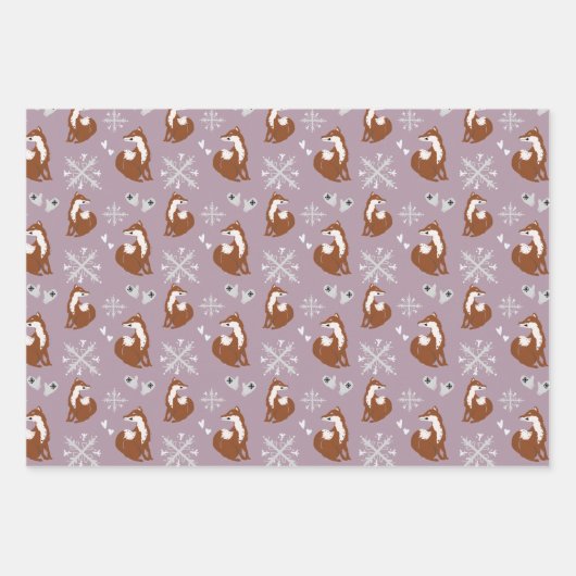 Nordic Fox vakantiepatroon verpakken papieren vell Inpakpapier Vel (Voorkant)