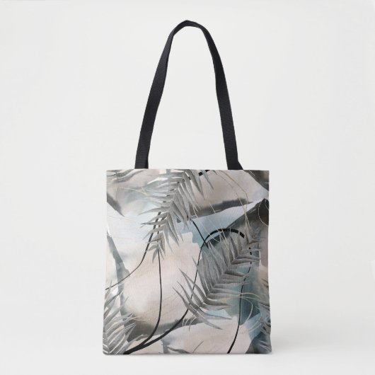 Nordic Geometric Floral Marble Tote Bag (Voorkant)