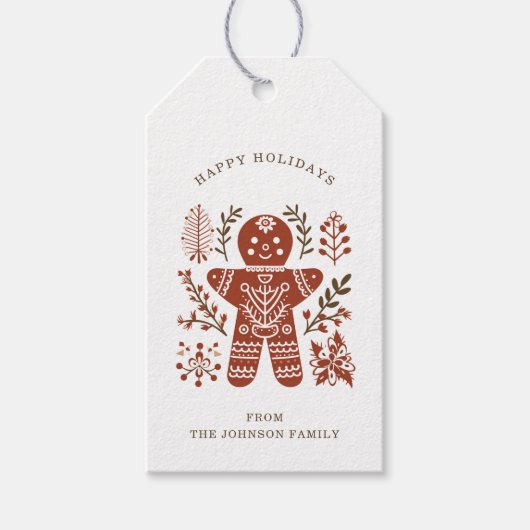 Nordic Gingerbread Man Gift Labels Cadeaulabel (Voorkant)