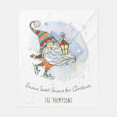 Nordic Gnome Gepersonaliseerde Kerst Fleece Deken (Voorkant)