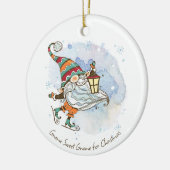 Nordic Gnome Gepersonaliseerde Kerst Keramisch Ornament (Links)