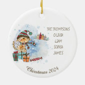 Nordic Gnome Gepersonaliseerde Kerst Keramisch Ornament (Achterkant)