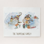 Nordic Gnome Gepersonaliseerde Kerst Legpuzzel (Horizontaal)