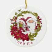 Nordic Gnome | God Jule | Noorse kerst Keramisch Ornament (Voorkant)