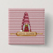 Nordic Gnome | Lefse Tester Vierkante Button 5,1 Cm (Voorkant)