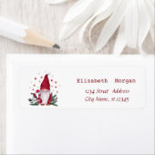 Nordic Gnome Pine Tree Branches Merry Kerstmis Etiket (Insitu)