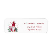 Nordic Gnome Pine Tree Branches Merry Kerstmis Etiket (Voorkant)