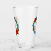 Nordic Gnome Skier binnen een kerst krans Glas (Links)