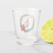 Nordic Gnome Skier binnen een kerst krans Shot Glas (Achterkant)