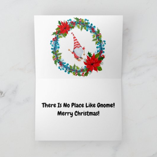 Nordic Gnome Town Christmas, geen plek zoals Gnome Feestdagen Kaart (Binnen)