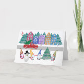 Nordic Gnome Town Christmas, geen plek zoals Gnome Feestdagen Kaart (Voorkant)