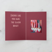 Nordic Gnomes Retro Modern Christmas Kitsch Kaart (Binnen)