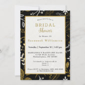 Nordic Gold White Leaves Vrijgezellenfeest Kaart (Voorkant)