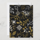 Nordic Gold White Leaves Vrijgezellenfeest Kaart (Achterkant)