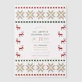 Nordic Hearth Ugly Sweater Christmas Party Vellum Uitnodigingen (Voorkant)