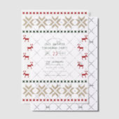 Nordic Hearth Ugly Sweater Christmas Party Vellum Uitnodigingen (Offset (Uitnodiging))