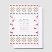 Nordic Hearth Ugly Sweater Christmas Party Vellum Uitnodigingen (Offset)