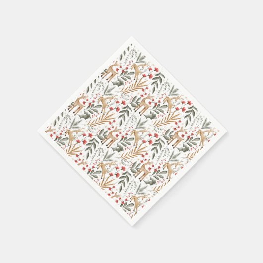 Nordic Holiday Paper Napkins Scandi Christmas Deer Servet (Hoek)