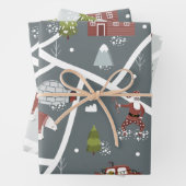 Nordic Holiday Wrapping Paper Flat Sheet Set 3 (In situ)