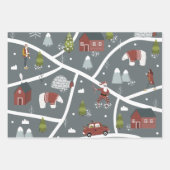 Nordic Holiday Wrapping Paper Flat Sheet Set 3 (Voorkant)